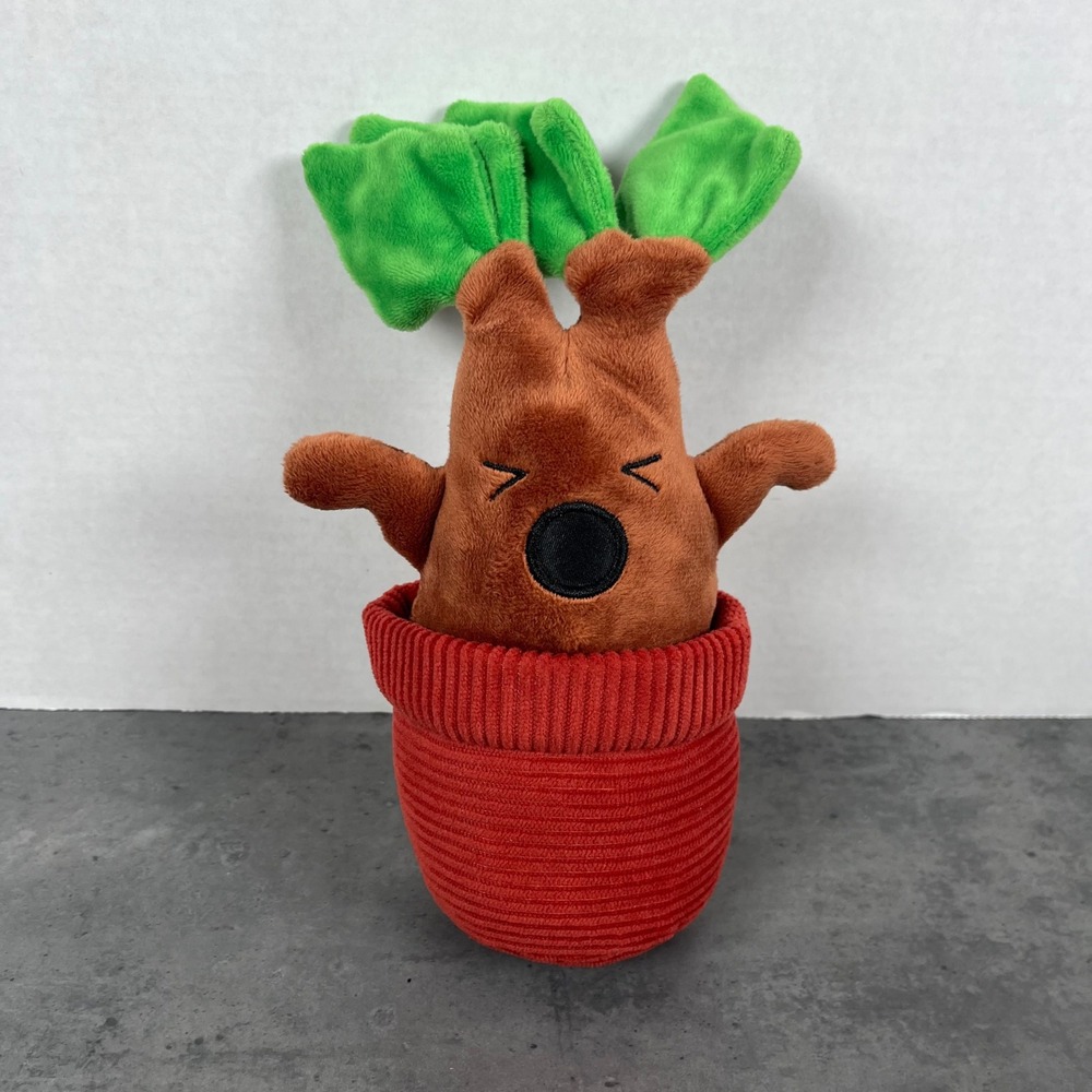 Harry Potter Mandrake Plush Toy Potted Root Creature Green Leaves Orange Pot